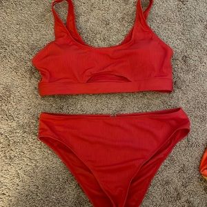 Red 2 Piece Bathing Suit